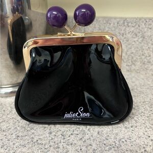 Julie Sion Paris tiny clutch coin purse patent leather